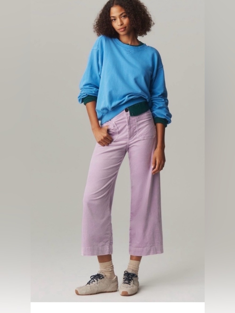 Anthropologie Maeve Lavender Colette Corduroy crops